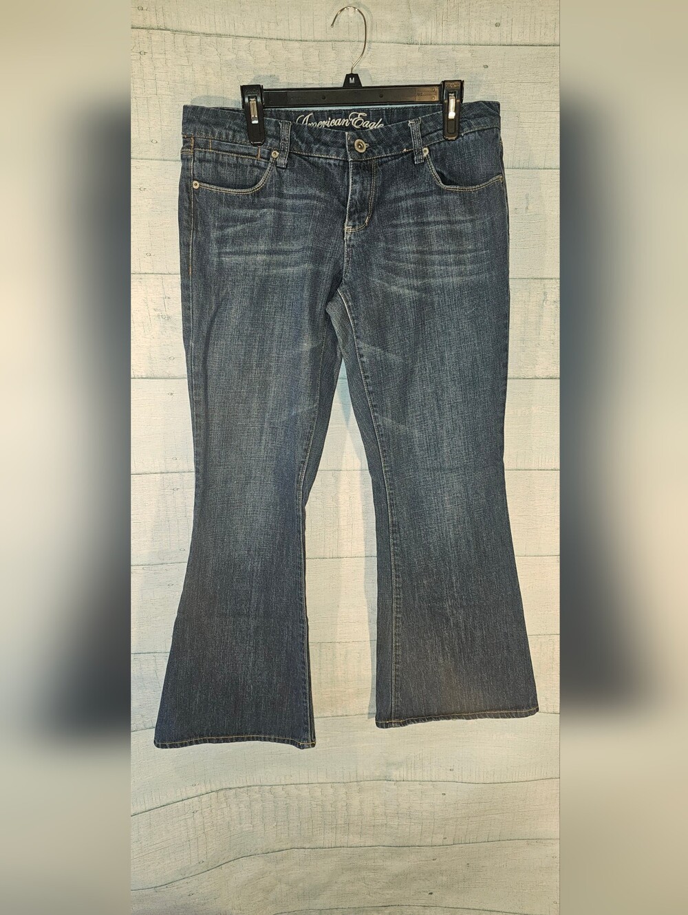 American Eagle Outfitters Dark Blue Flare Jeans Size 12